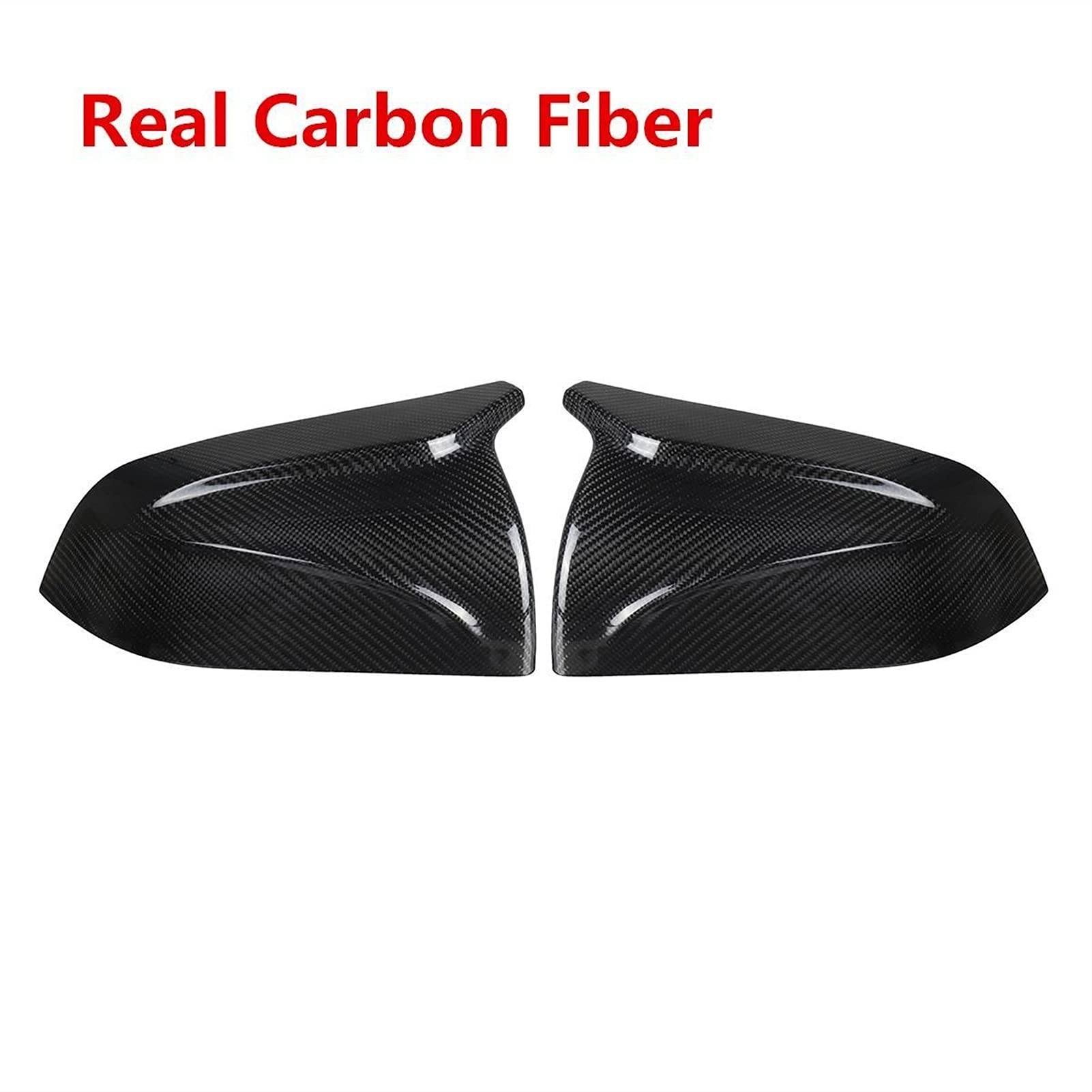 Czarny prawdziwy włókno węglowe 2xCar Rear View Mirror Cover Cap