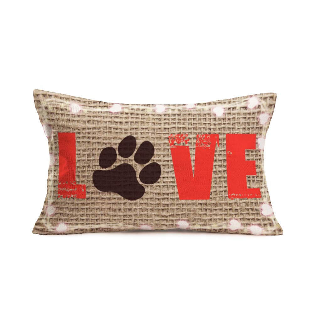 Fukeen Love Paw Prints Throw Pillow Covers 12x20 Inch Great