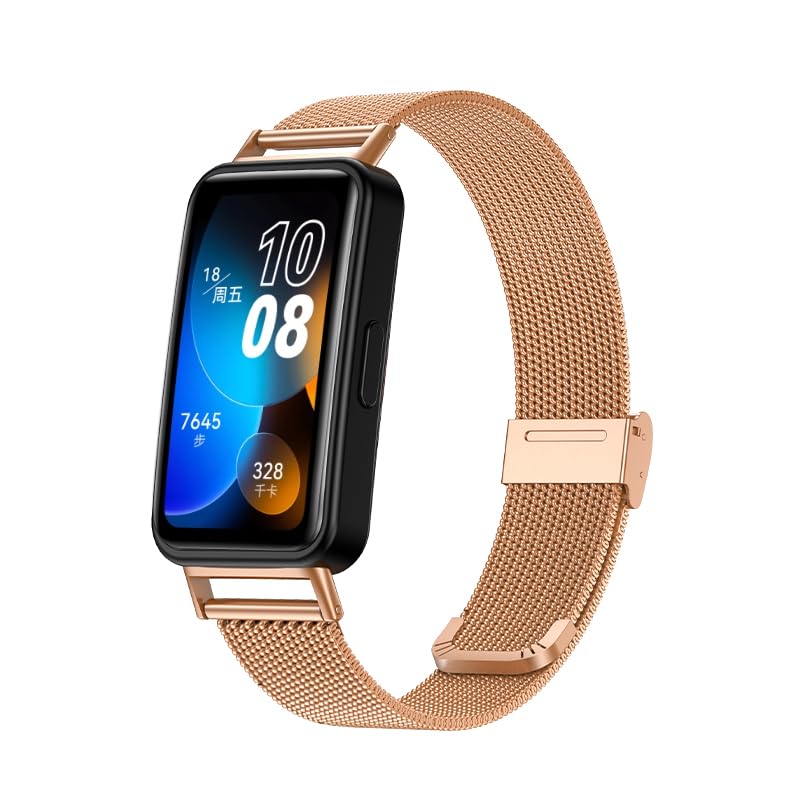 Correa metálica de malla ajustable para Huawei Band 8 miniatura 2