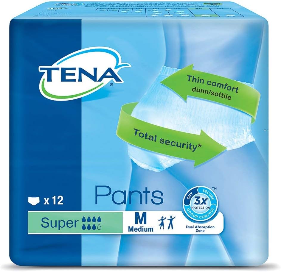 Tena Pants Super Medium, Pack of 12