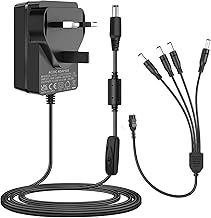 Sponsored Ad – CCTV Camera Power Supply 12V 2A with 1-to-4 Way Power Splitter Cord, 100-240V AC to DC 12Volt Adapter Compatible with 12V 2A/1.5A/1A Security Cameras