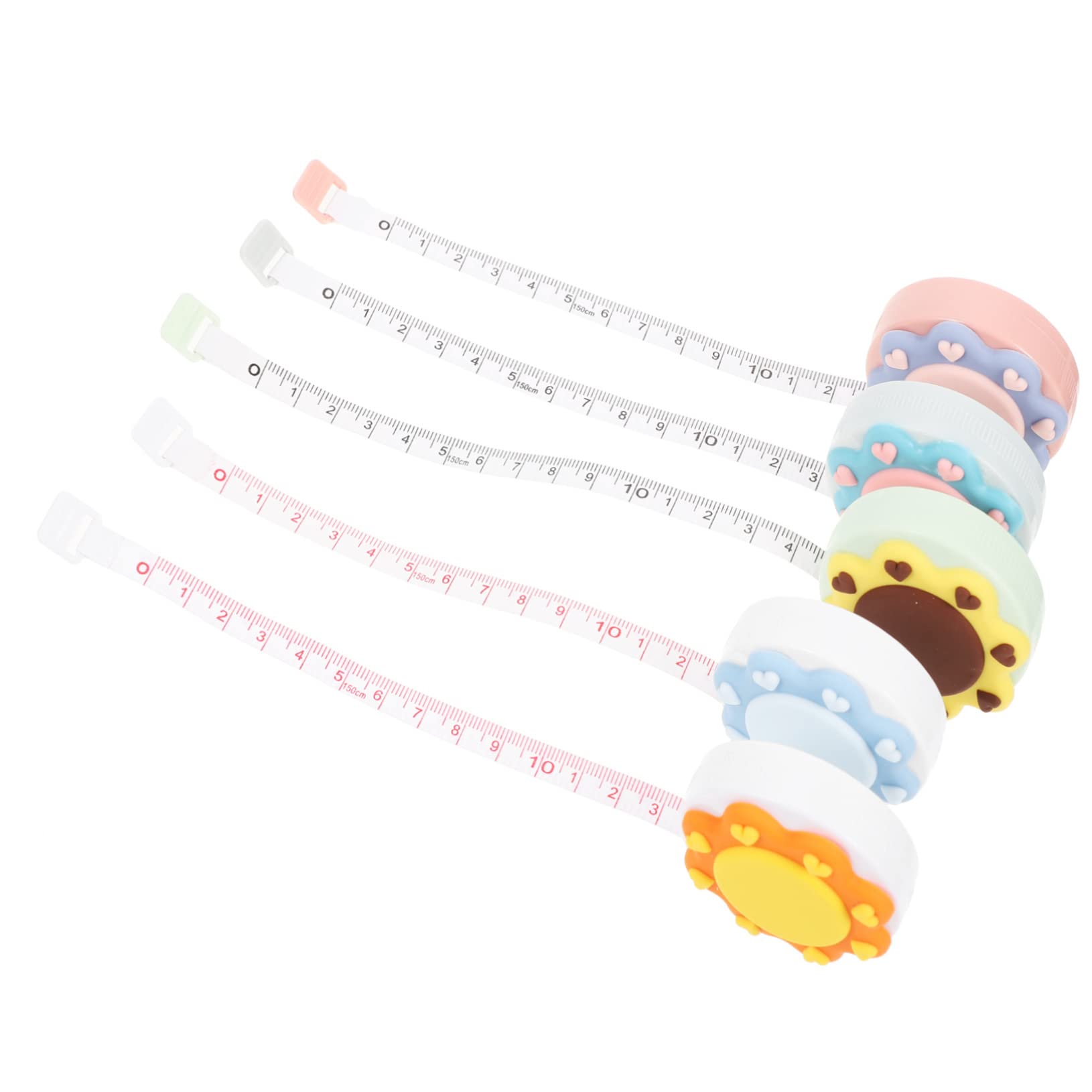 IWOWHERO Waist Ruler Mini Round Measure Tape Pink Retractable Tape Measure for Body