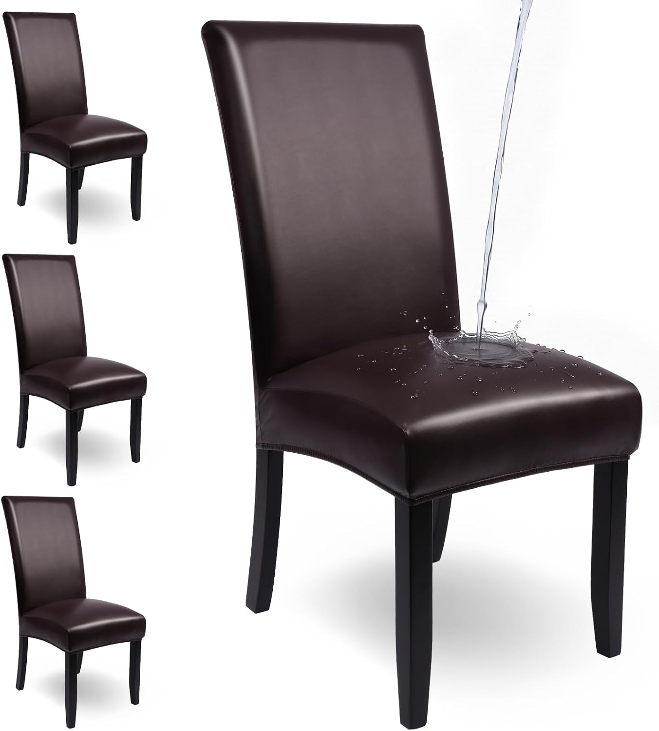 PU Leather Chair Covers for Dining Chairs Waterproof Dining Chair Covers