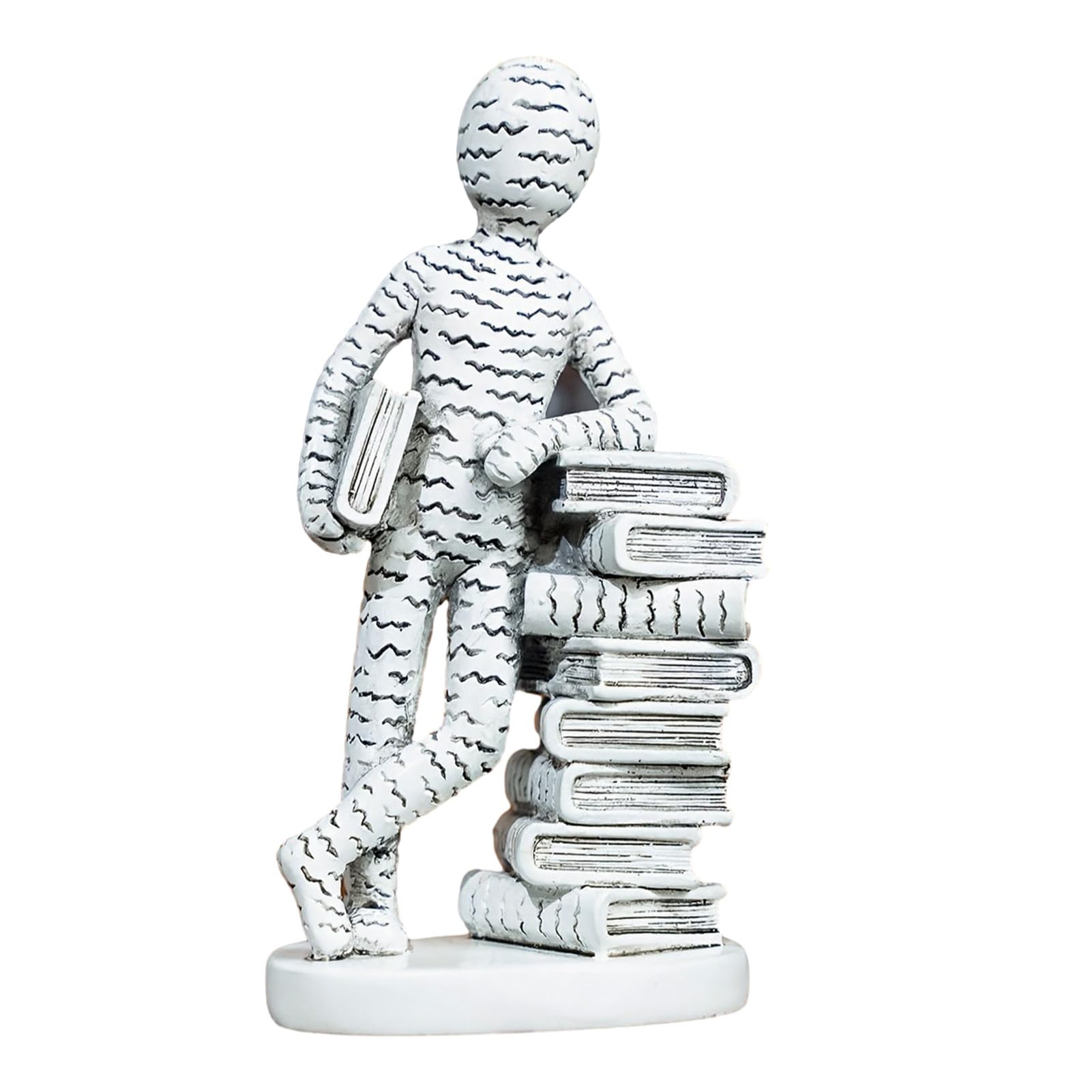 pidodou Resin Book Lover Statue Decorative Reader Sculpture for Bookshelf