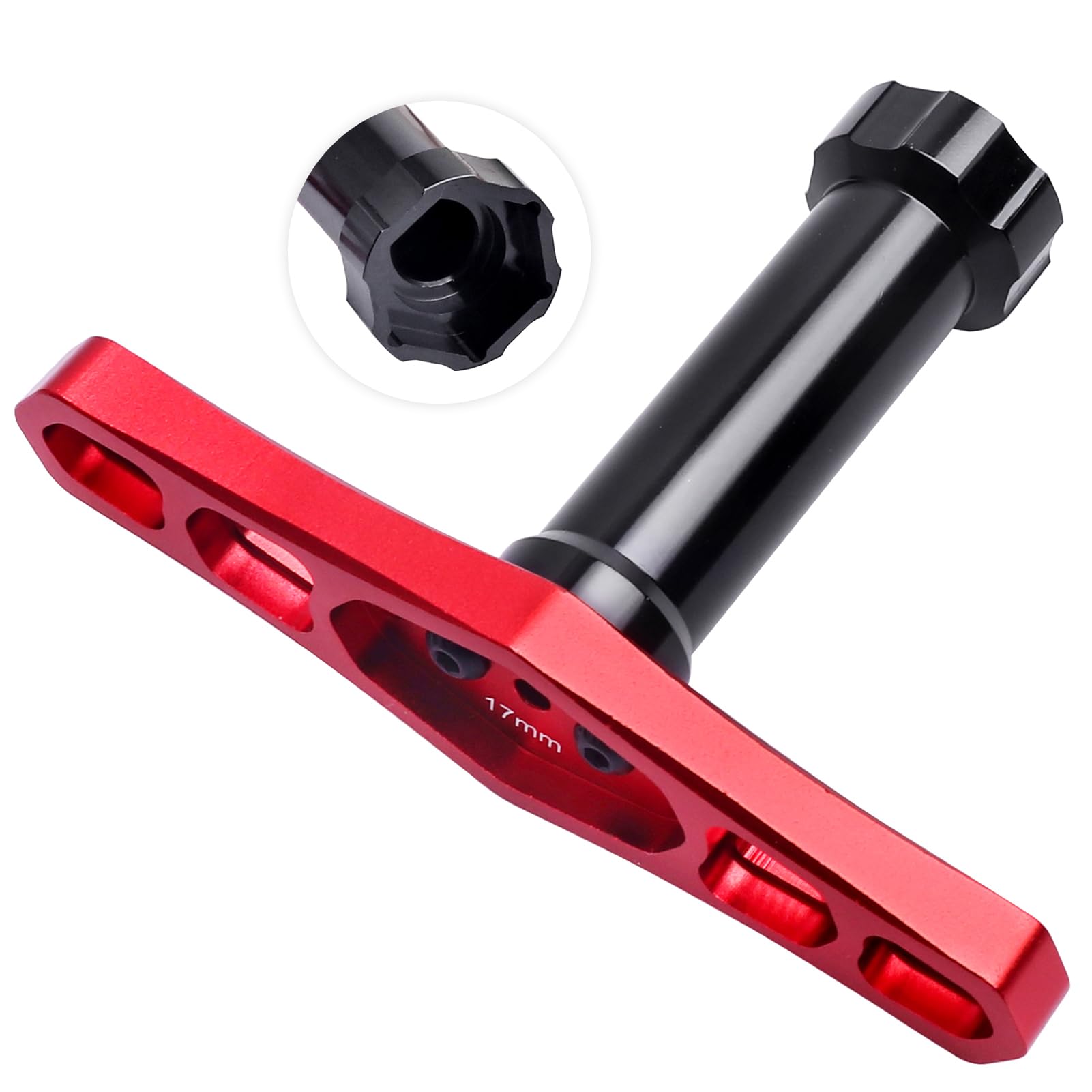 CENPEK Clé Hexagonale 17 Mm Rouge – Pour écrous De Roue De Voiture RC 1/8 – Outil Léger Et Pratique
