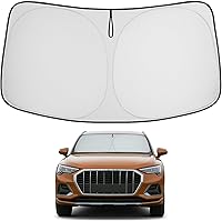 Vista 245 de Proadsy 2025 - Parasol para parabrisas actualizado con ajuste personalizado para Nissan Rogue 2014-2020, protector plegable de 4 capas