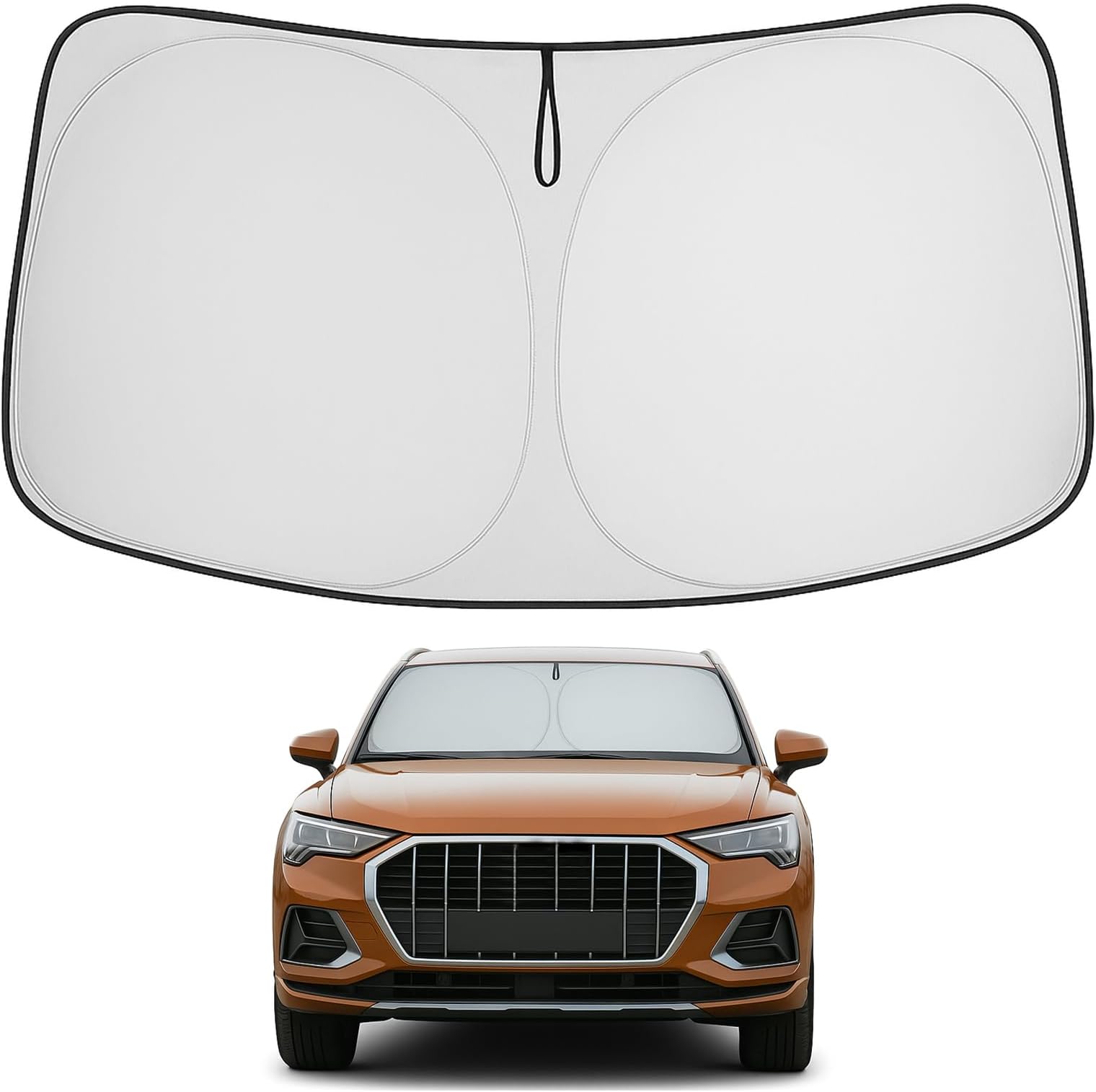 Proadsy Front Windshield Sun Shade Foldable Sunshade Protector Custom Fit Audi Q3 2019-2024 Premium, Premium Plus, Prestige S-Line, SUV Accessories 2023 Upgrade