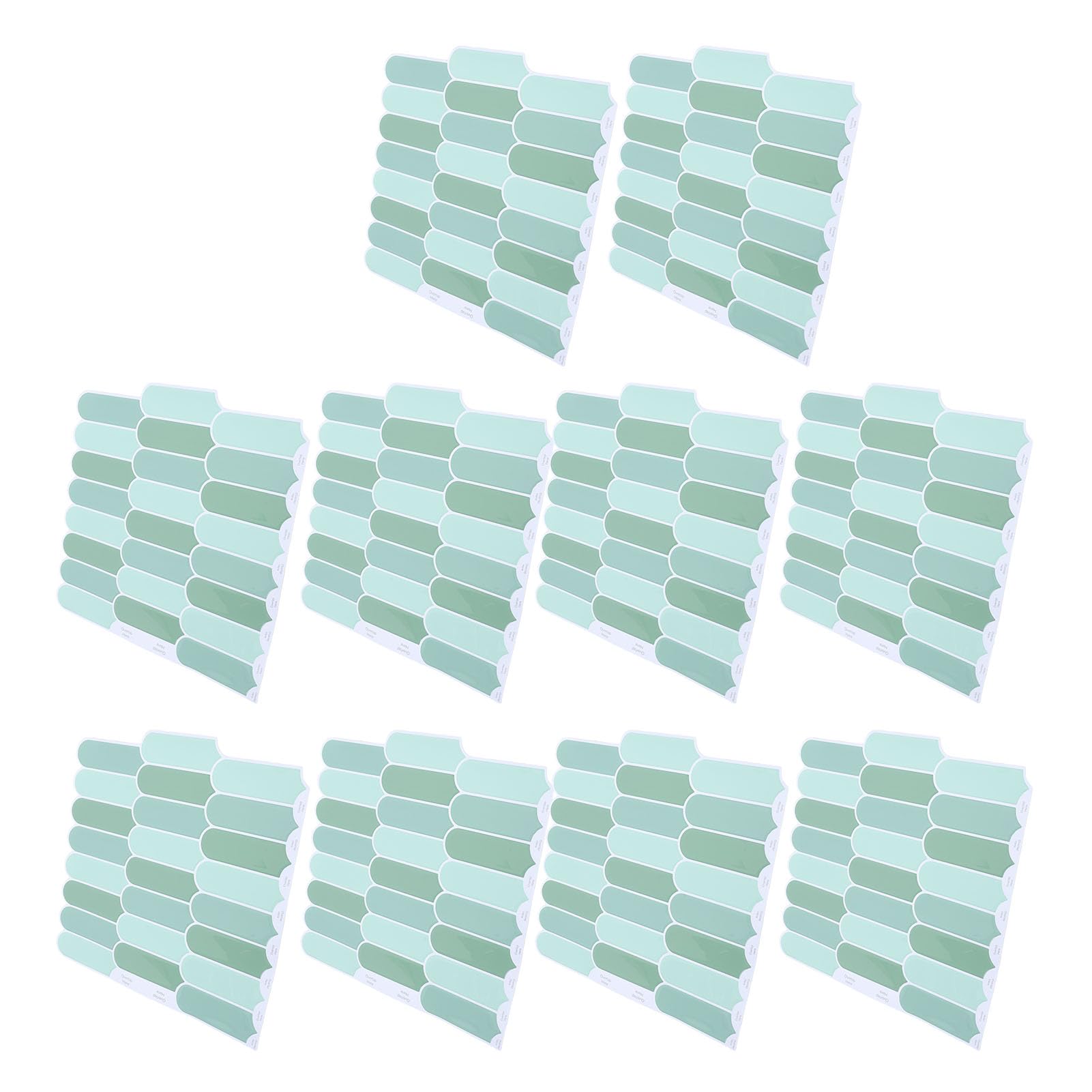 Generic Pannello Murale 3D Decalcomanie Decorative Autoadesive per Piastrelle Moderno Verde per Bagno Lavanderia Soggiorno 10 Pezzi 12x12 Pollici