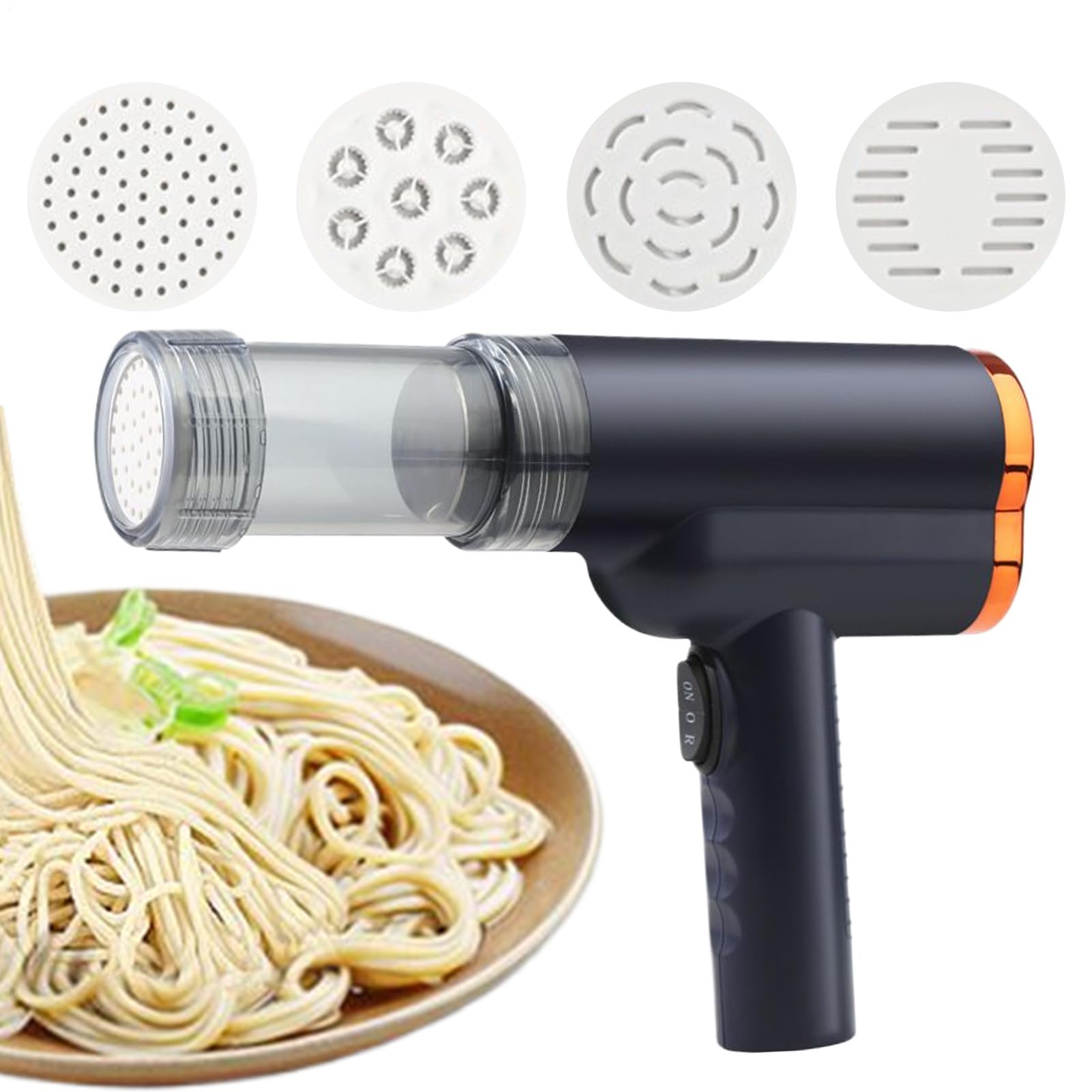 Elektrischer Nudelmacher | Pasta Maker Maschine | Mixer Handheld Tool mit 5 Arten Zubehör für die Herstellung von Pizza Essen Home Prep Küche Bäckerei