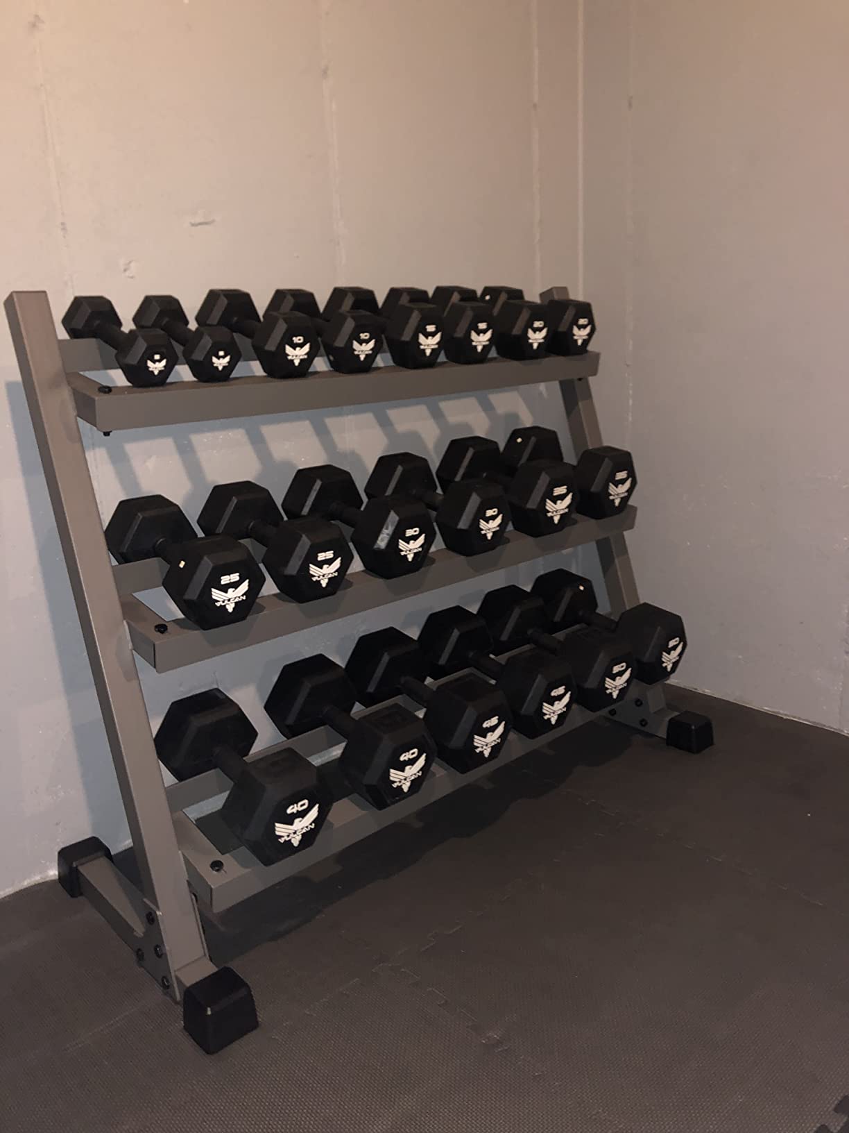 61/mo Finance XMark Rubber Hex Dumbbell Weight Sets, 350 lbs to 550