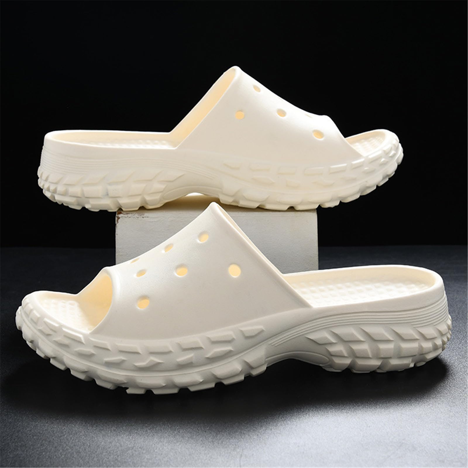Claquette Hommes Les Tongs De La Mode Décontractés pour Pantoufles Merde Douce Merde-noir-42-43