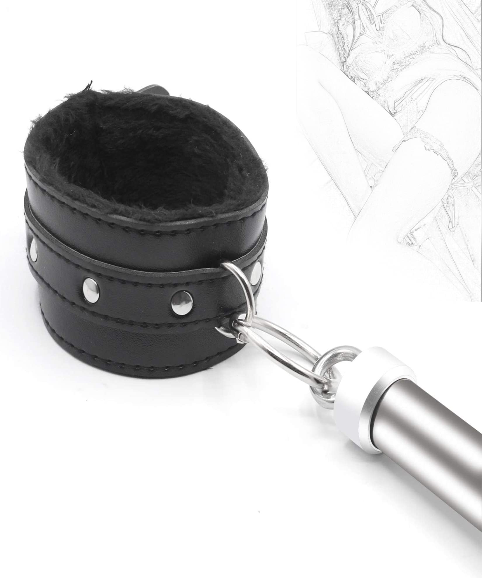 BAOMAZ4 Bondage Barra Separadora de Metal Erótica Ajustable con Juguetes Sexuales BDSM Juego de Bondage Sexual Erótico Puños de Tobillo los Pies Barra Separadora de Piernas Bondage de 50 cm