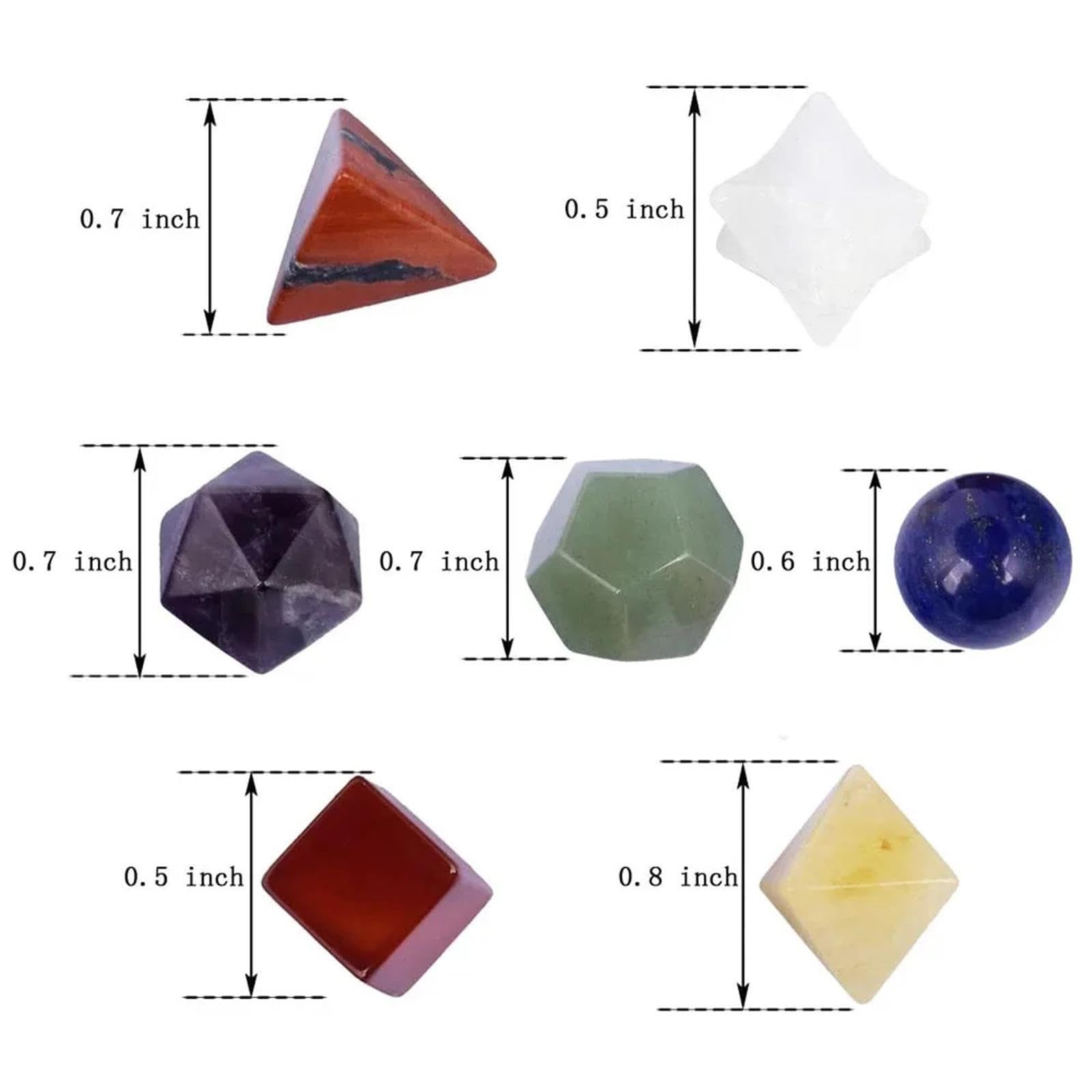 Conjunto de geometría cristal natural, kit piedra curativa