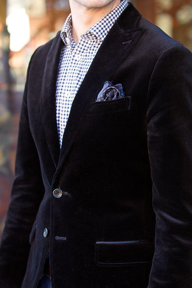 Wangyue Men's Velvet Blazer Jacket Slim Fit Two Button Tuxedo Suit Blazer for Wedding Prom Dinner Party3