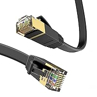 Vista 9 de Cable Ethernet Cat 6 de 75 pies de alta velocidad RJ45 para soporte en exteriores e interiores, red CAT6, color blanco liso, delgado y plano