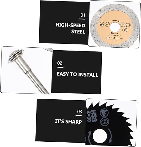 Miniatura 4 de Hemobllo 1 Unidades mini hoja de sierra circular de corte de diamante cuchillas de disco para herramienta Rotary Cutting Wheels Kit de herramientas