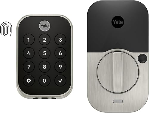 Yale Assure Lock YRD430-F-BLE-619 - Cerradura de puerta de entrada inteligente sin llave de níquel satinado con teclado conectado Bluetooth y