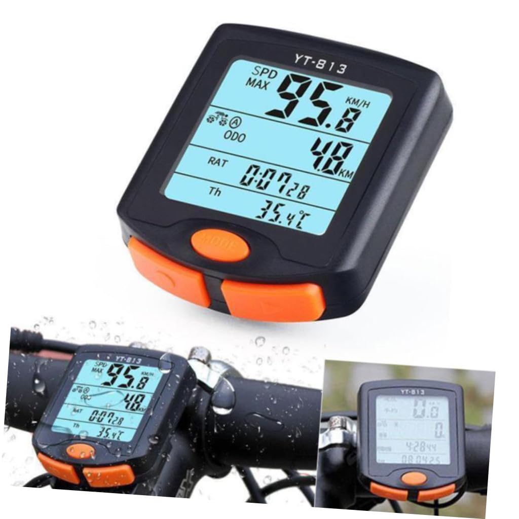ifundom Cronometro per biciclette ciclocomputer cablato display bicicletta tachimetro della bici di eccesso di velocità ciclocomputer per bici Tabella codici bici