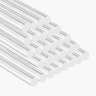 Oungy 36PCS 10 Inch Acrylic Dowel Rods 3/8 Inch Diameter, Clear Acrylic Round Rod, Plastic Rods Acrylic Round Sticks for DIY Crafts Wedding Cake Toppers Candy