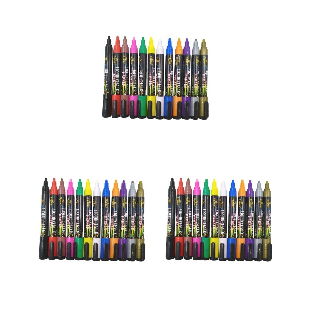 Juego de 3 rotuladores fluorescentes, 12 unidades, estilo vintage, graffiti
