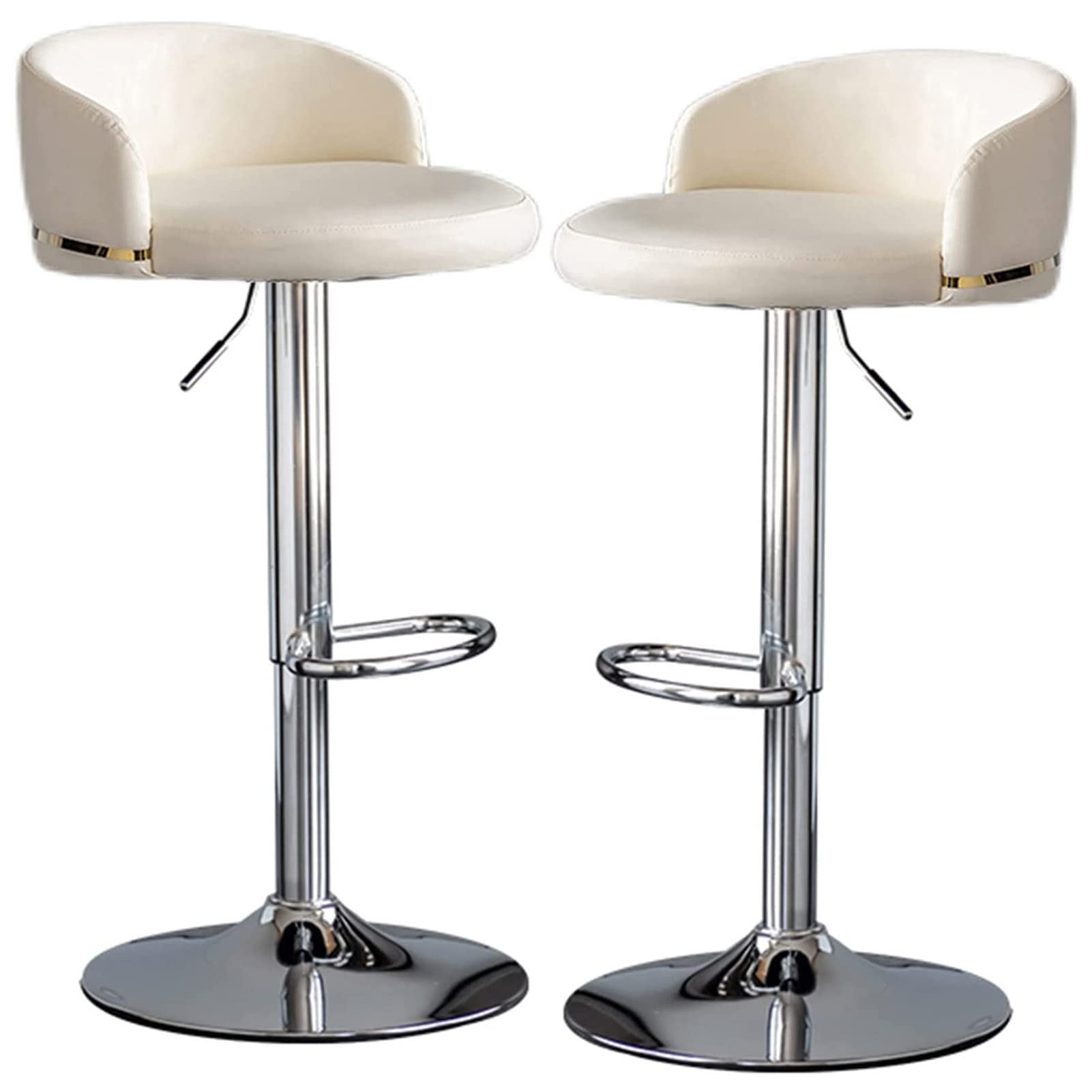 Tabouret de bar pivotant et réglable lot de 2 avec dossier et repose-pieds