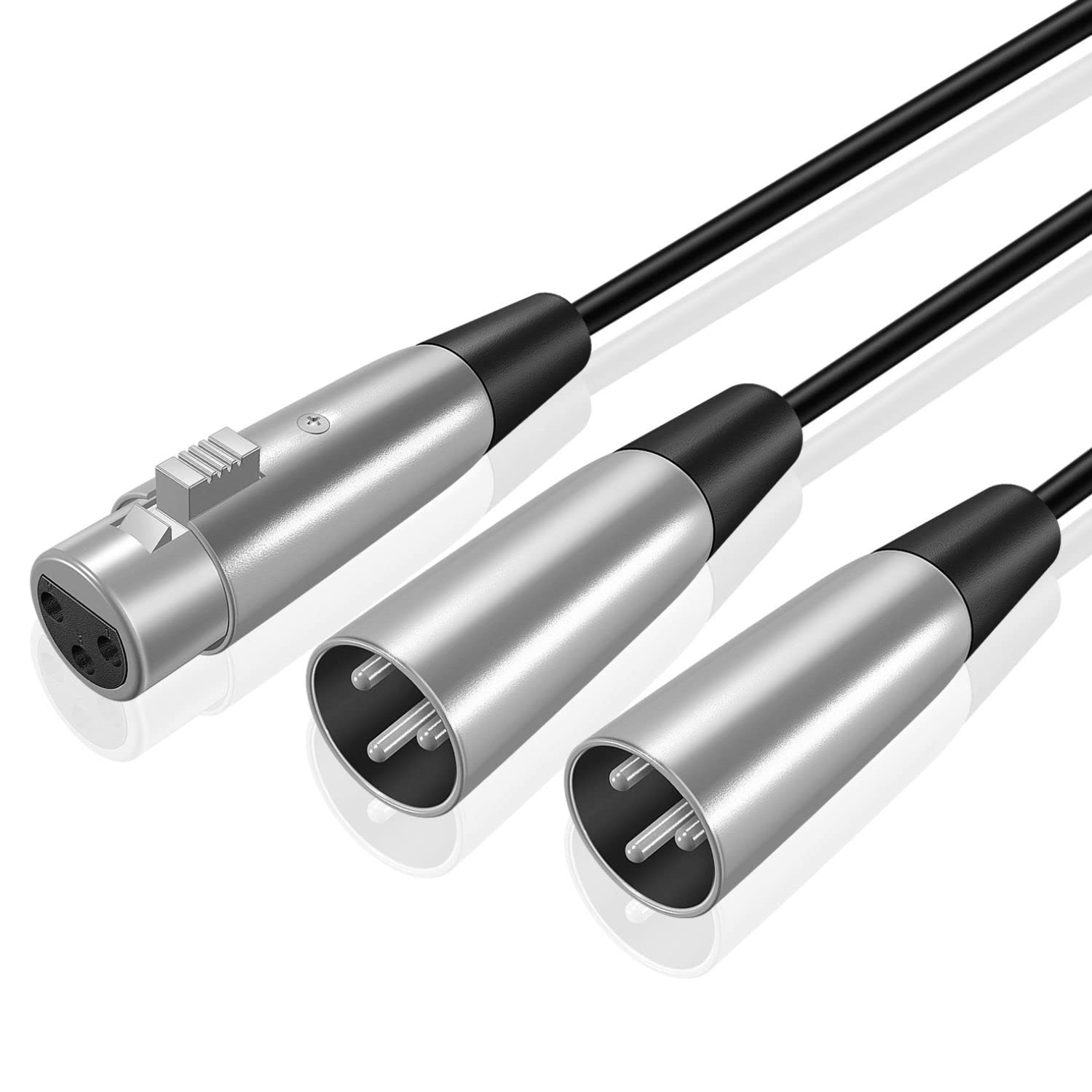 TNP XLR Splitter Patch Y Cable Adapter Cord 1 Female to 2 Male, XLR3
