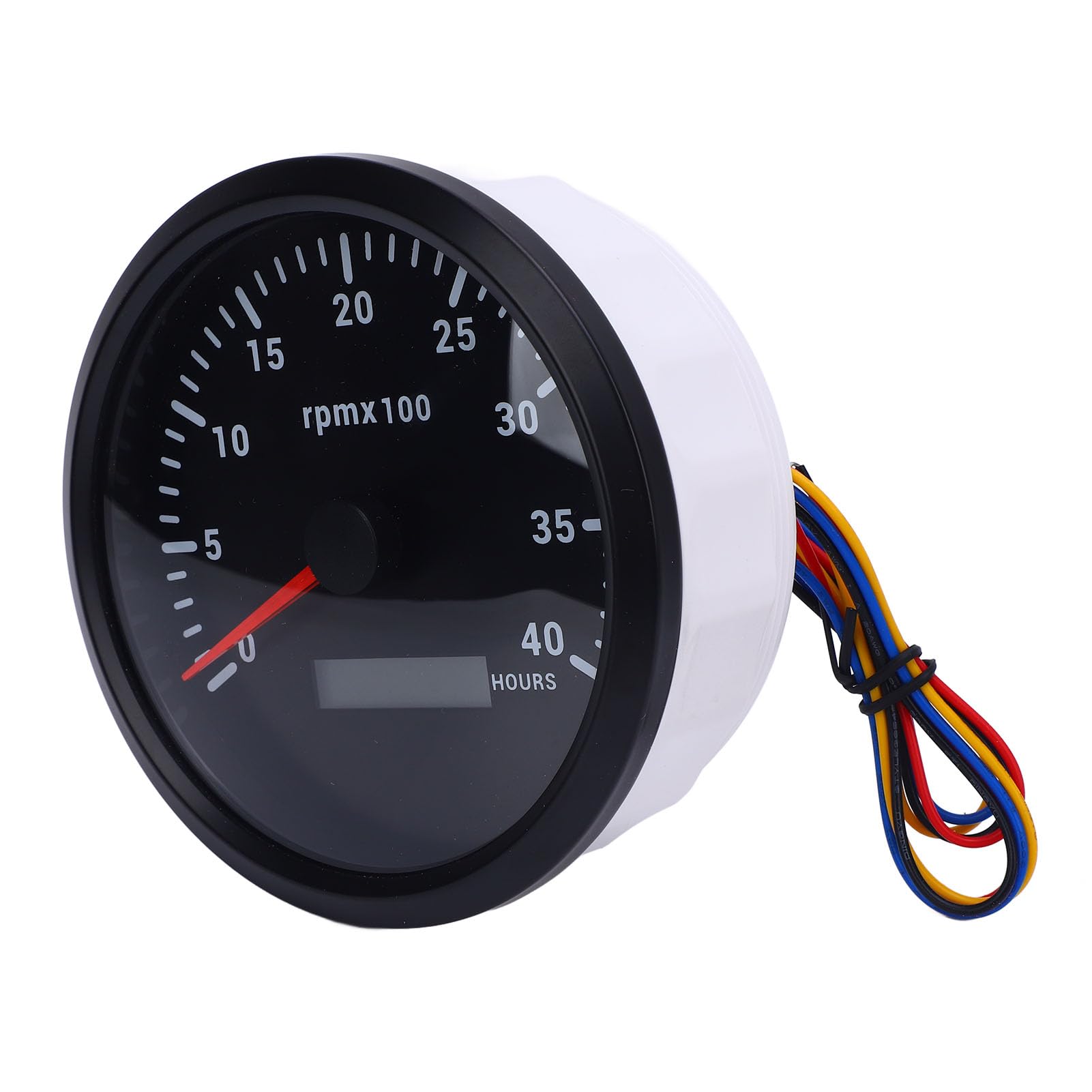 Tachimetro 110mm 4000 RPM con Contatore Ore Retroilluminazione 7 Colori Compatibile con Auto Camion Barche Strumento Professionale per Motori a Benzina e Macchinari Agricoli Ideale per Veicoli