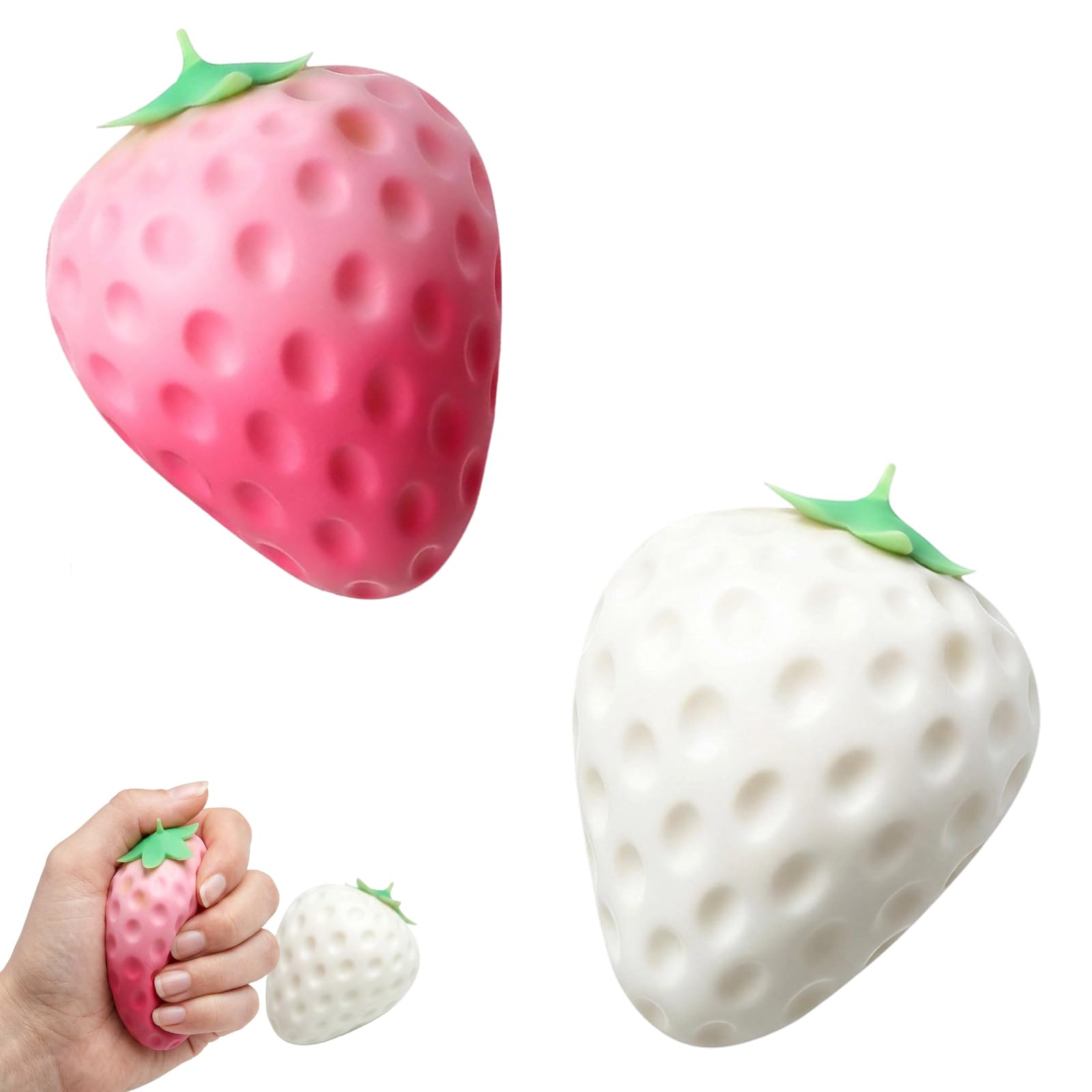 2pcs Stress,, Colour Changing , Giant , Fruit , Squishy Food, Squishy, Cute , Jumbo Strawberry, Big Strawberry,