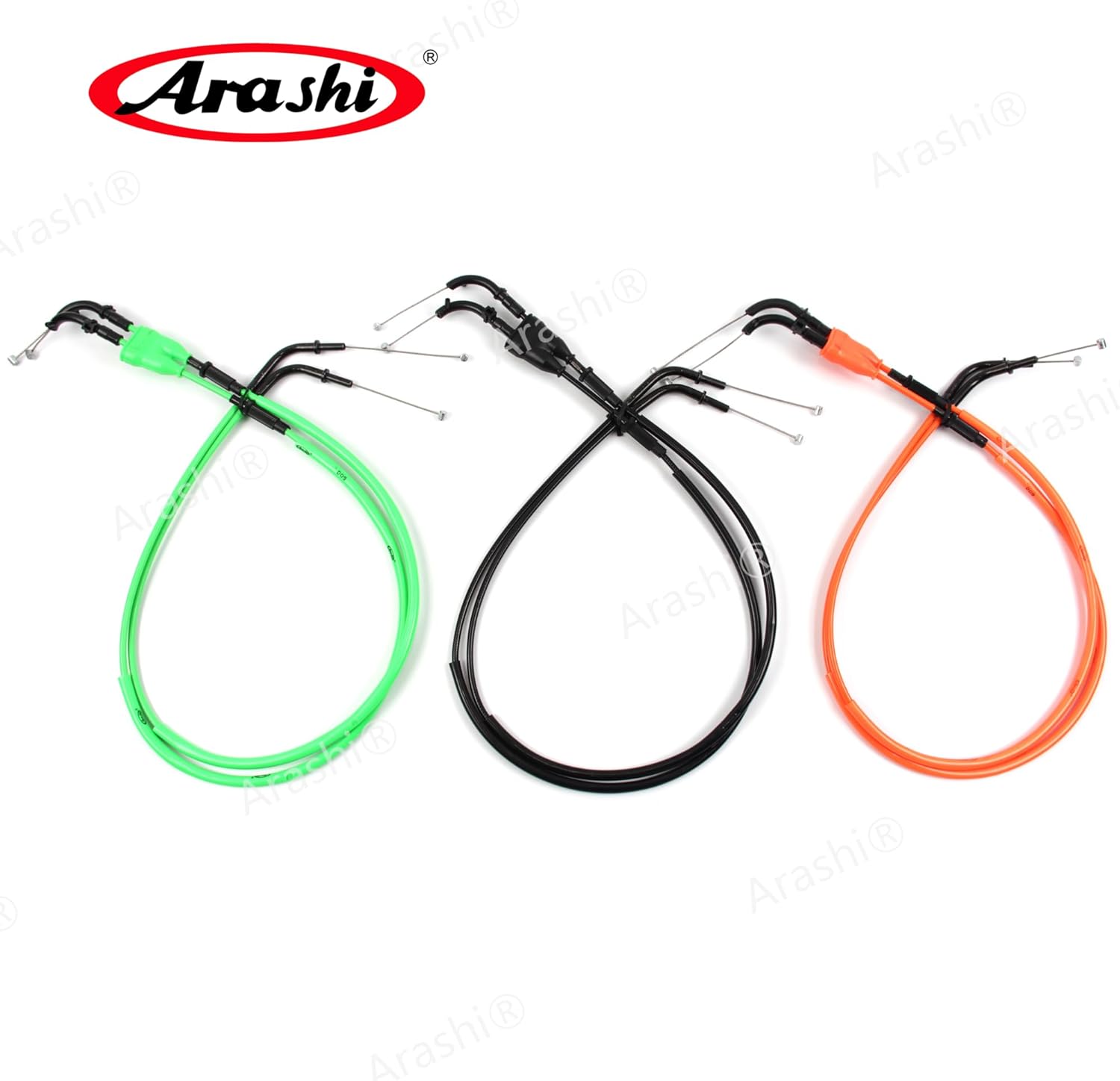 Arashi Throttle Cable for Kawasaki Ninja Z1000 2007-2008, Stainless Wire Line and Rubber Motorcycle Replacement Accessories Parts Orange