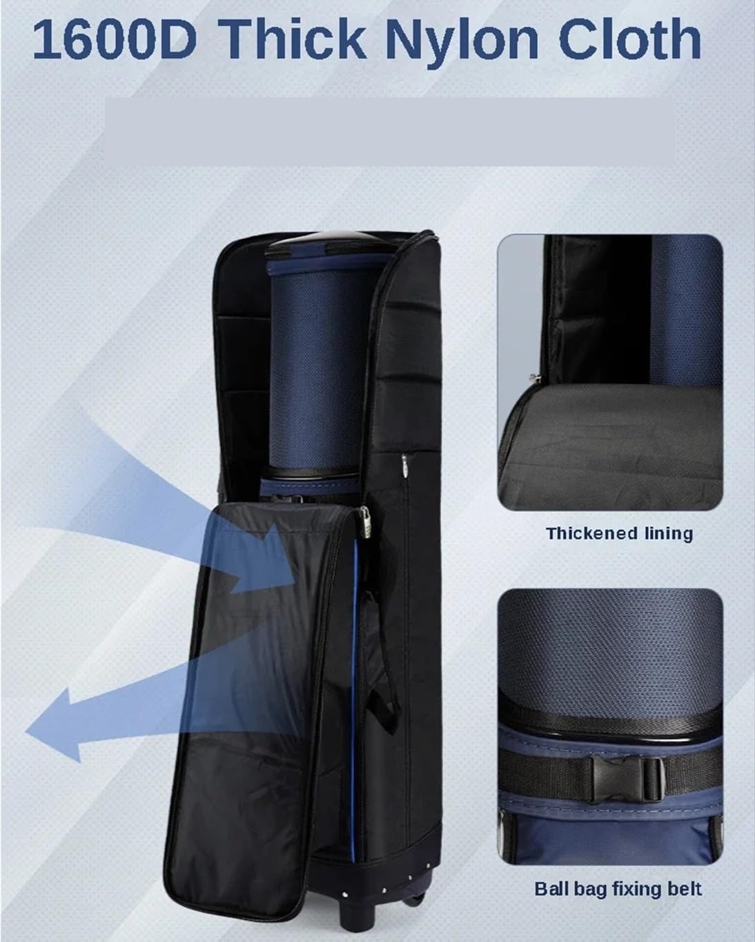 Abdeckung Golfbag Golf-Reise-Flugzeugtaschen mit Rad, verdickte Riemen, Faltbare Club-Abdeckung for Fluggesellschaften, Luftfahrt-Tasche