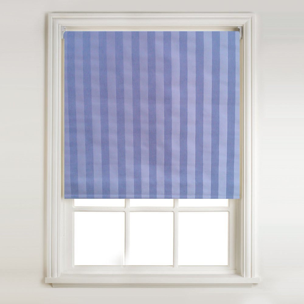 Blue Stripe Thermal Blackout Roller Blind *Alteration Available* (2ft (61cm))
