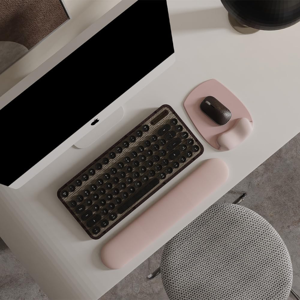 ErgoFlow Gel Wrist Rest Mouse Pad-Ergonomic Cushion for Desk, Cute Aesthetic Computer Decor for Women; Small Mousepad Mat&Laptop Pads-Office, Home Wireless Support&Ergo Accessories Supplies (01Pink) - art Series