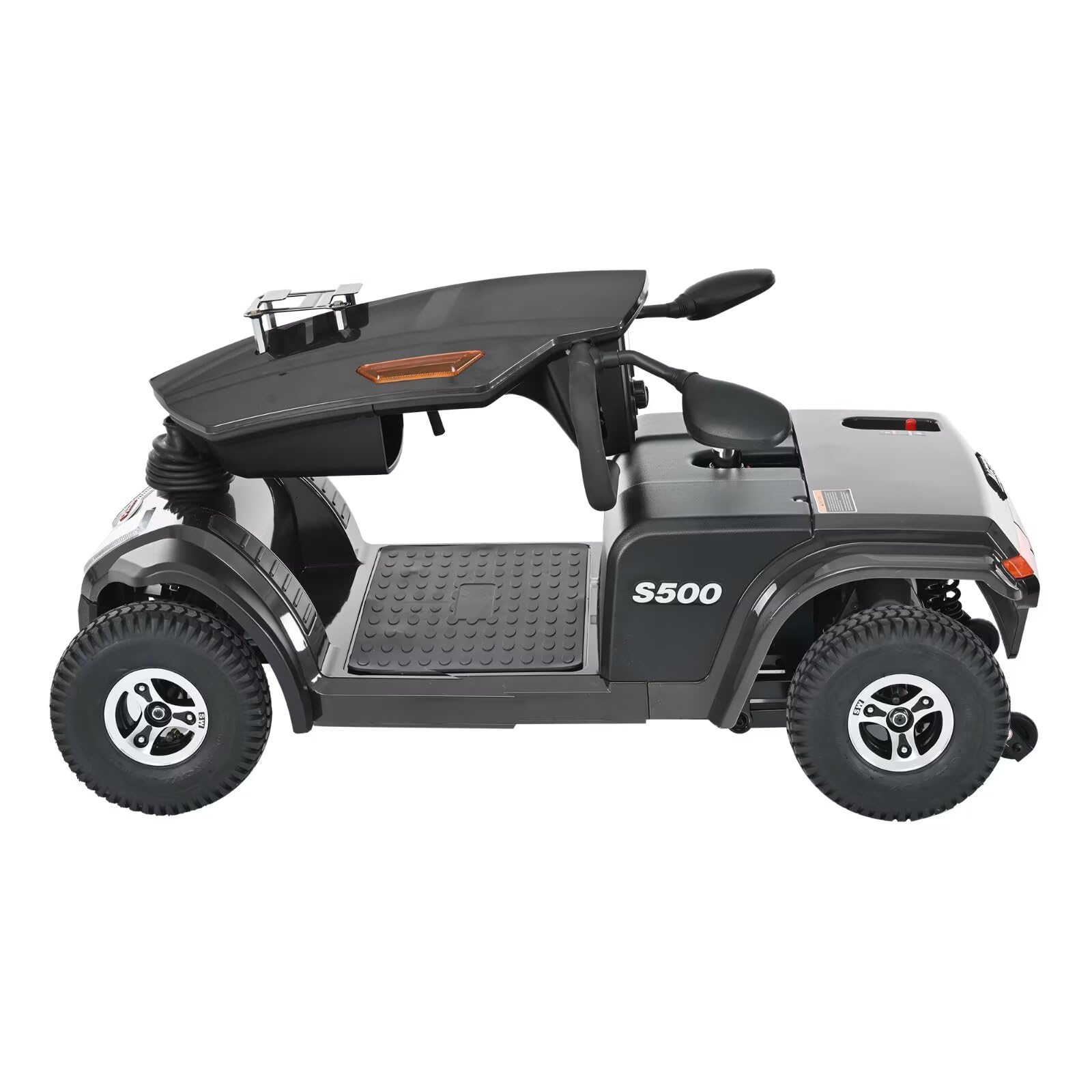 4 Wheel Mobility Scooter 500lbs Capacity- Electric Motorized Scooter for Elderly Powered Wheelchair Device for Travel, Adults, 25 Miles Long Range Power w/Charger and Basket Included-Black