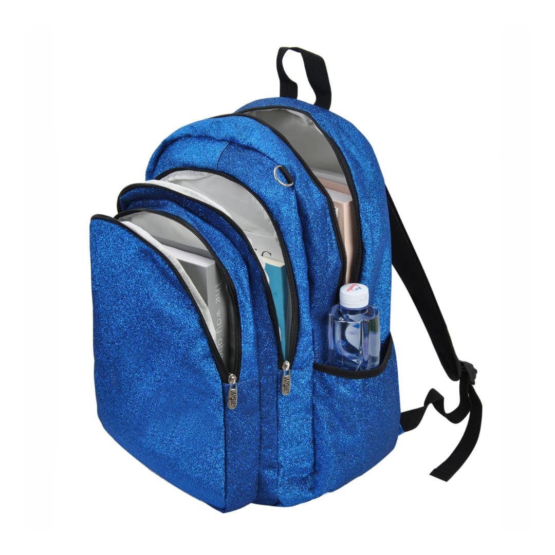NGIL Glitter Performance Large Canvas Sports Backpack, Dance Backpack, Gymnastics, Cheerleader Essential Backpacks (Glitter-Royal)
