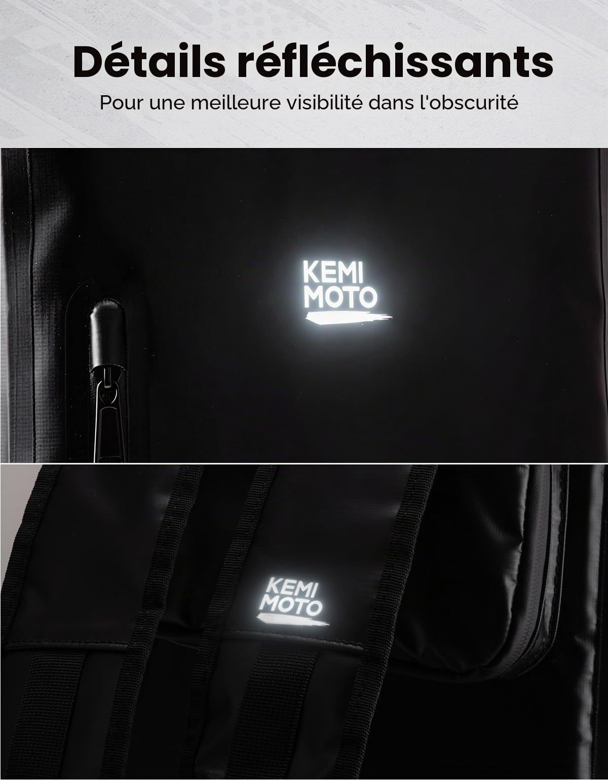 KEMIMOTO Sacoche de Vélo Étanche 27 L, Sacoche Velo Porte Bagage Arriere avec Compartiment pour Ordinateur Portable, Sac 3 en 1 Convertible en Sac à Dos et Sac Bandoulière avec Poignée et Bandoulière