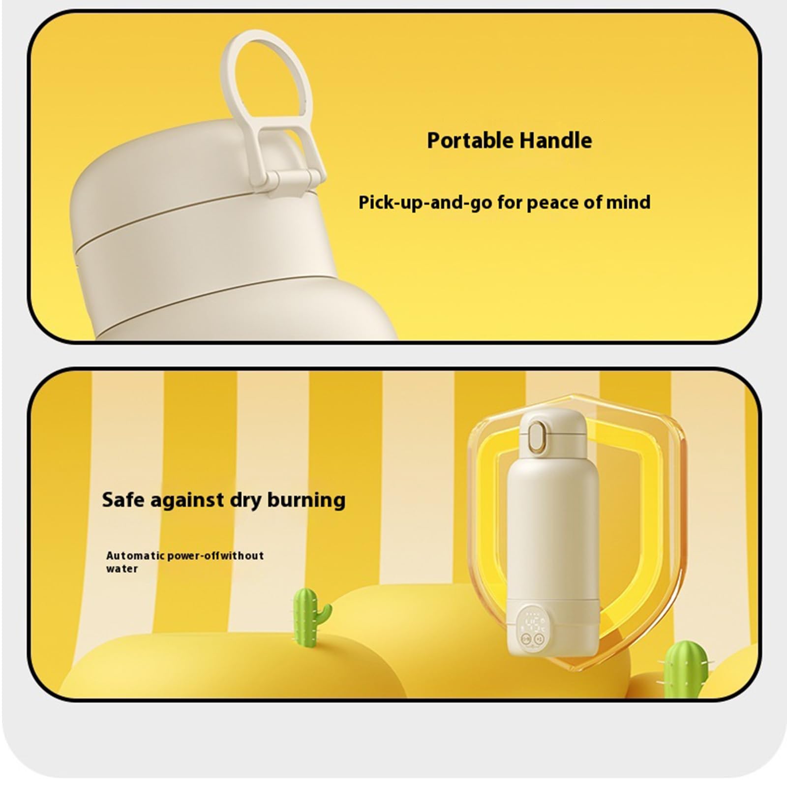 Chauffe-biberon en acier inoxydable de qualité alimentaire, contrôle de la température intérieure, 500 ml, grande capacité pour voyage, voyage, chauffe-biberon pour bébé