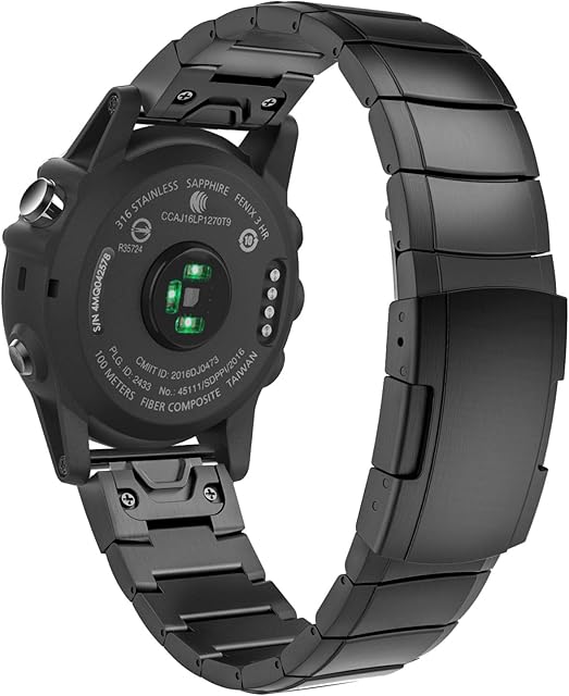MoKo Pasek kompatybilny z zegarkiem Garmin Fenix 3, Fenix 3 HR, Fenix 5X, Fenix 5X Plus, Fenix 6X/Fenix 6X Pro, pasek zastępczy ze stali nierdzewnej z szybkim zapięciem