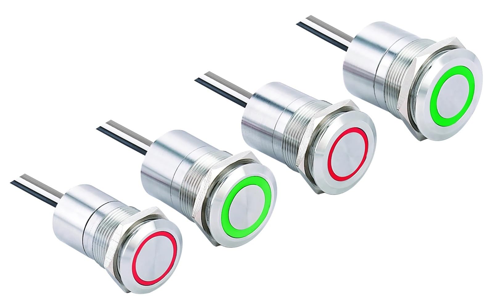 16 mm 19 mm 22 mm 25 mm metalowy przełącznik dotykowy ze stali nierdzewnej z dwoma kolorami (16 mm, TS16-10 / Y/SS/RG/24 V) (19MM_LATCHING 01NC_12V)