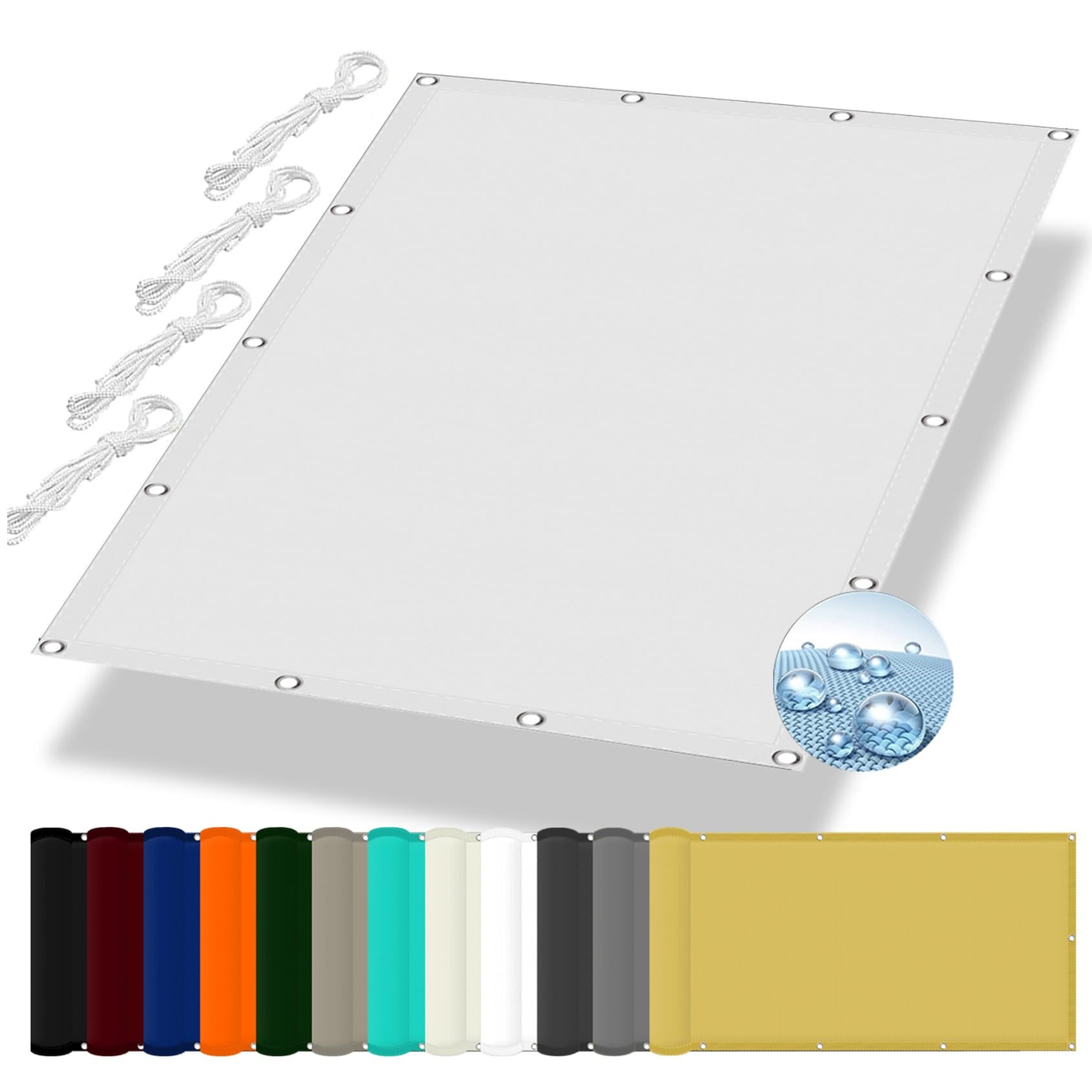 GLDYTVF Waterproof Sun Shade Sail 1.4 x 3.2m Custom UV Protection for Garden Balcony Carports Kennel White