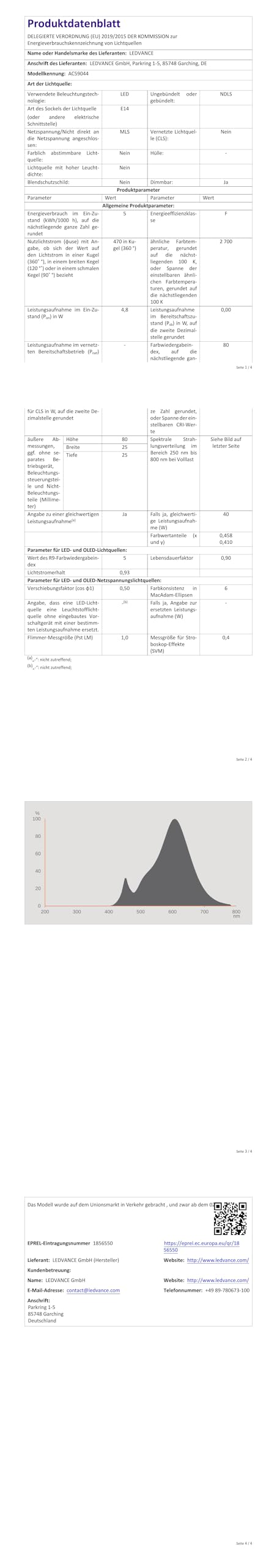 Osram LED Special LED-Lampe in Tropfenform, klar, multicolor, 4.8 W, 470 lm, 2700 K für warmweißes Licht, E14 Sockel, 25 mm Durchmesser, EEK F, dimmbar, 6-Pack