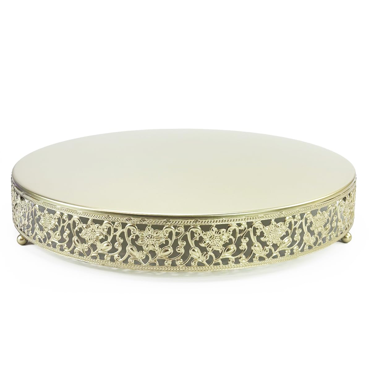 FEICTPOX Cake Stand, Metal Round Cupcake Dessert Stand Cake Display Holder (Gold, 16 Inch)