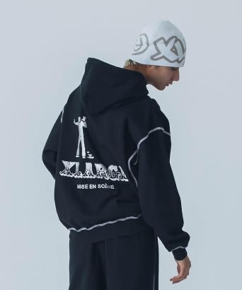 XLARGE Men's Hooded Sweatshirt CONTRAST STITCH PULLOVER HOODED SWEATSHIRT