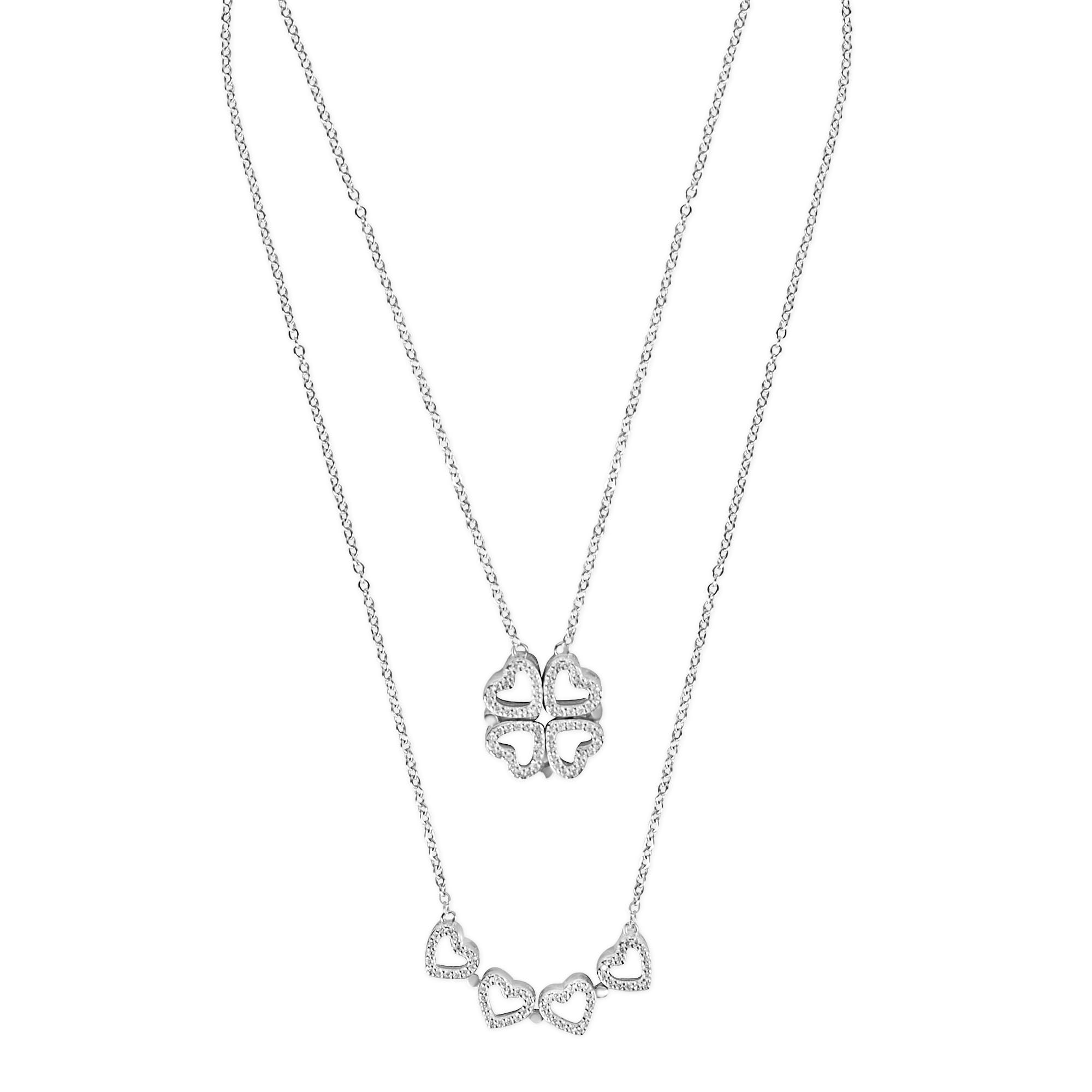 Silver Chest 925 Silver Pendant for Women and Girls with Silver Chain | Two In One Magnetic Silver Necklace with AAA Cubic Zirconia stones