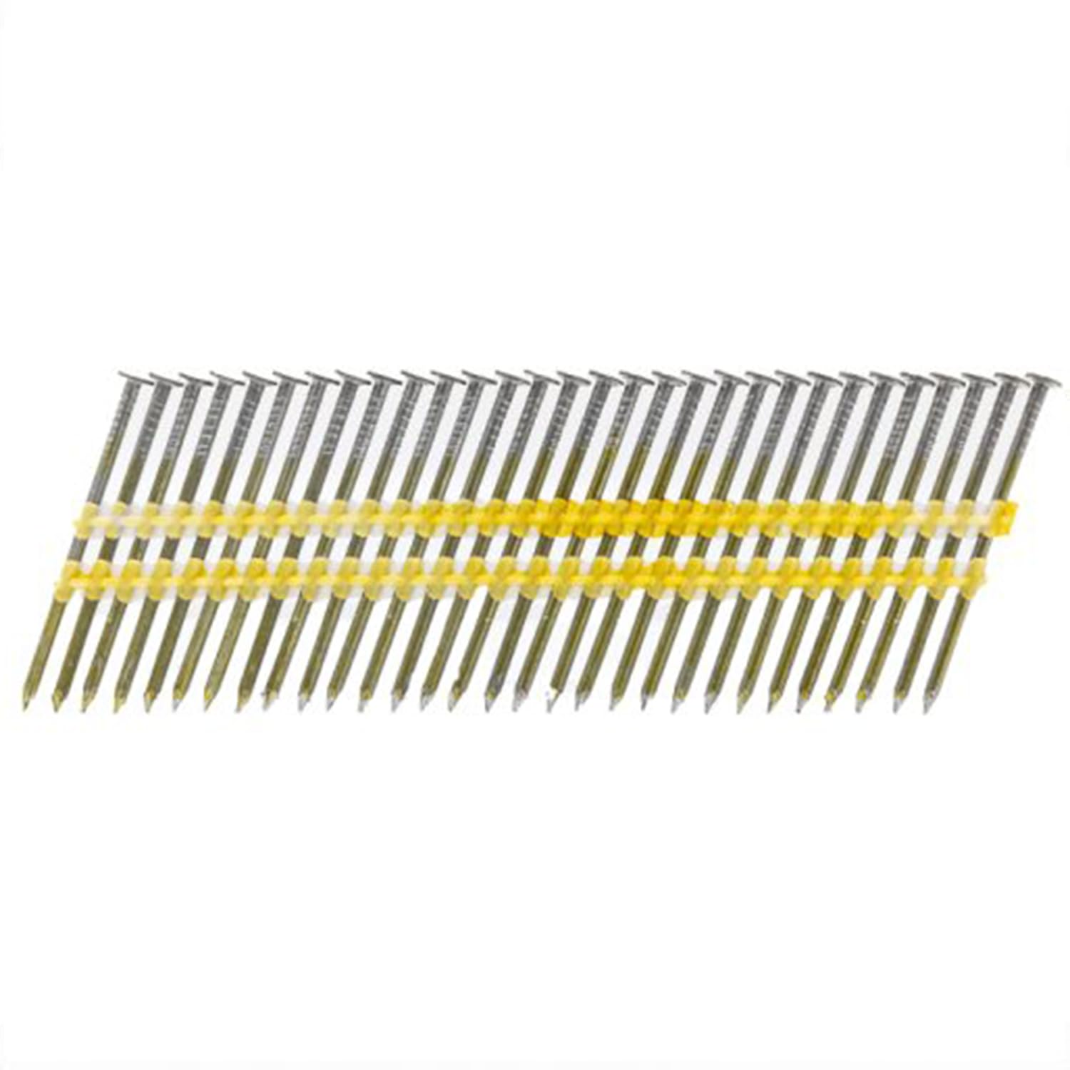 21° Rundkopf Streifennägel - 3,1X90mm, 3.000 stück, Nägel für Druckluft-Nagler, Blank/glatt, für fast alle Marken von Tackern