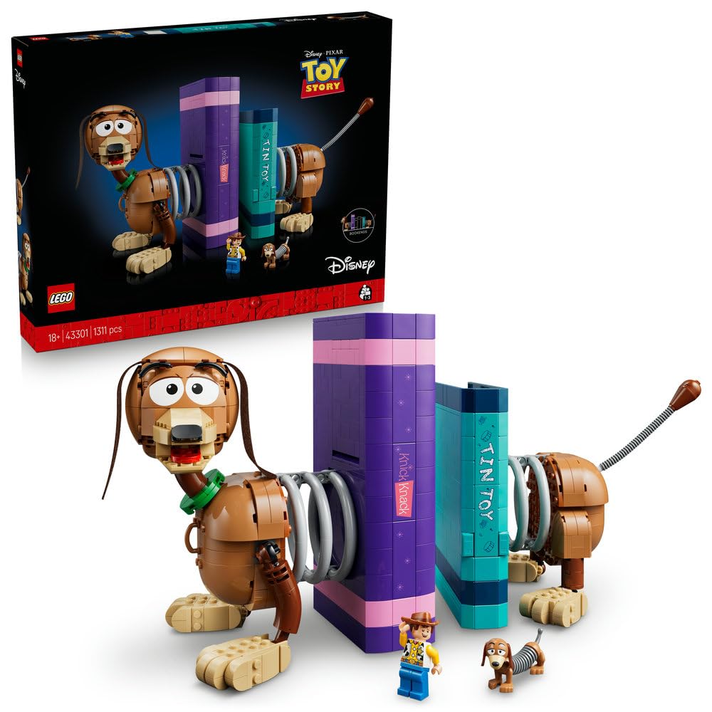 LEGO Disney Toy Story Cienki — podpórki pod książki 43301 | Podpórki pod książki, model kolekcjonerski, prezent dla fana Toy Story, 1311 elementów