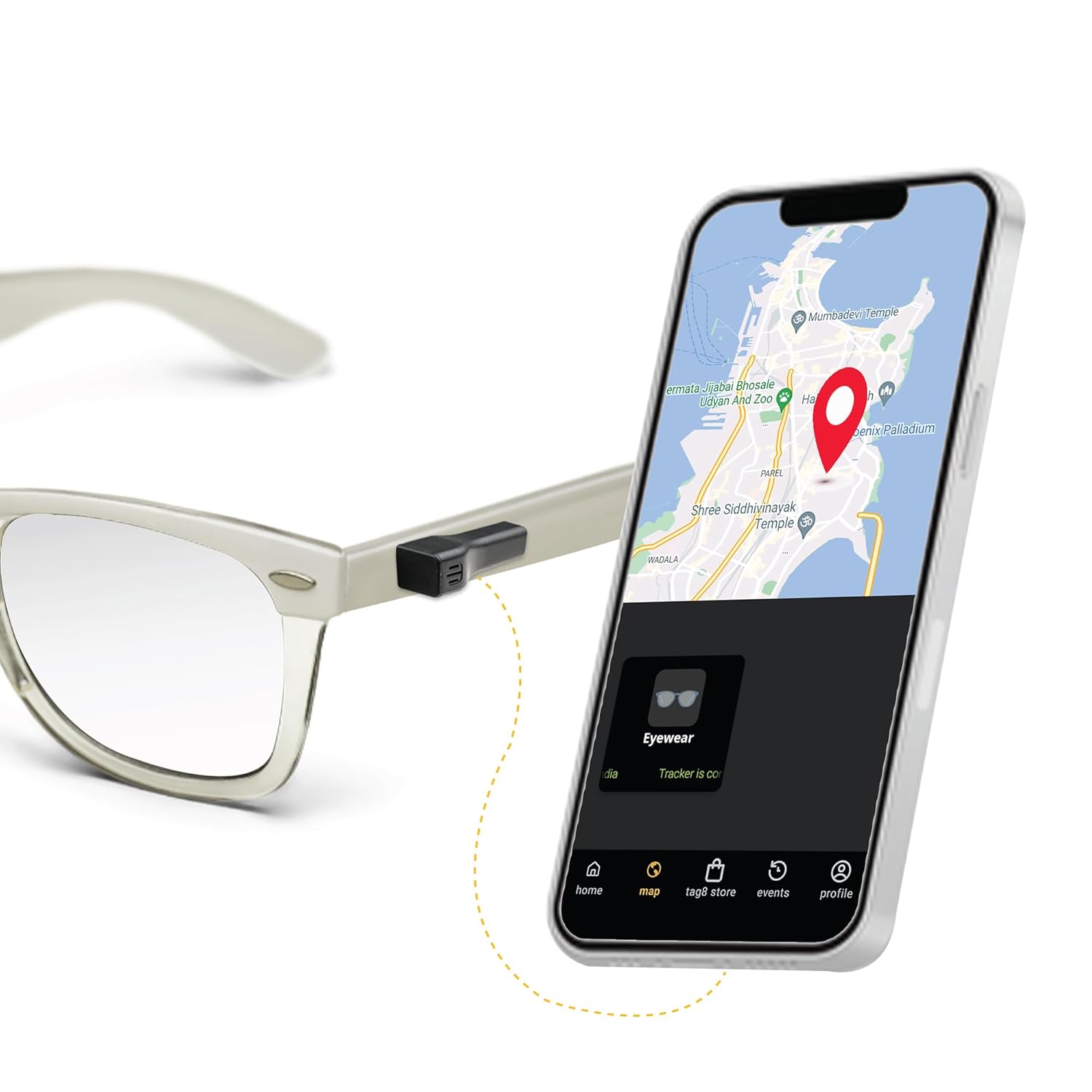 tag8 Dolphin Smart Spec Finder Eyewear Tracker, Compact Bluetooth