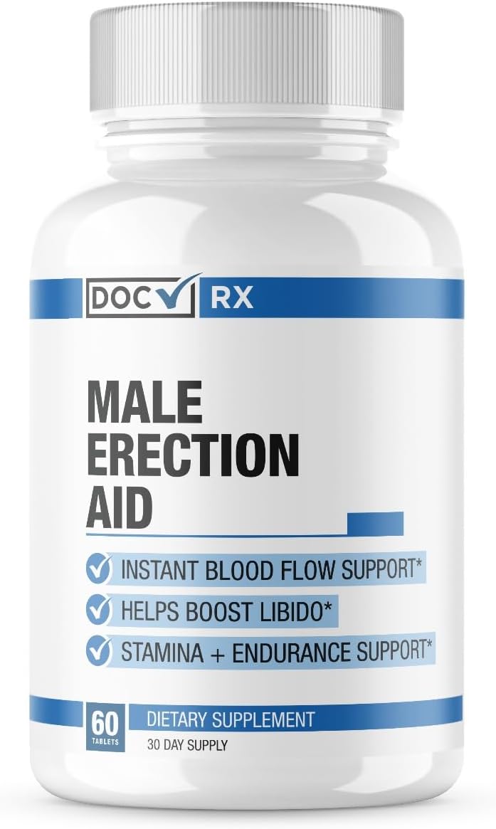 Doc RX | Male Performance Pills for Men Fast Acting Blood Flow | 19 Powerful Ingredients for Veiny Girth & Firmness | Performance EnIargement to Help Grow 3-7" | Science Backed Formula - 60 Tablets