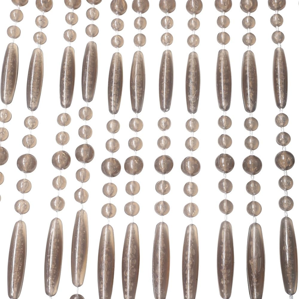 IVOL Rideau de porte – Rideau anti-mouches en perles – 90 x 220 cm (Robin, gris)