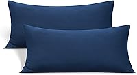 Vista 17 de Paquete de 2 fundas elásticas para almohada - Punto jersey y cierre de sobre, fundas de almohada con mezcla de poliéster ultra suave tipo camiseta