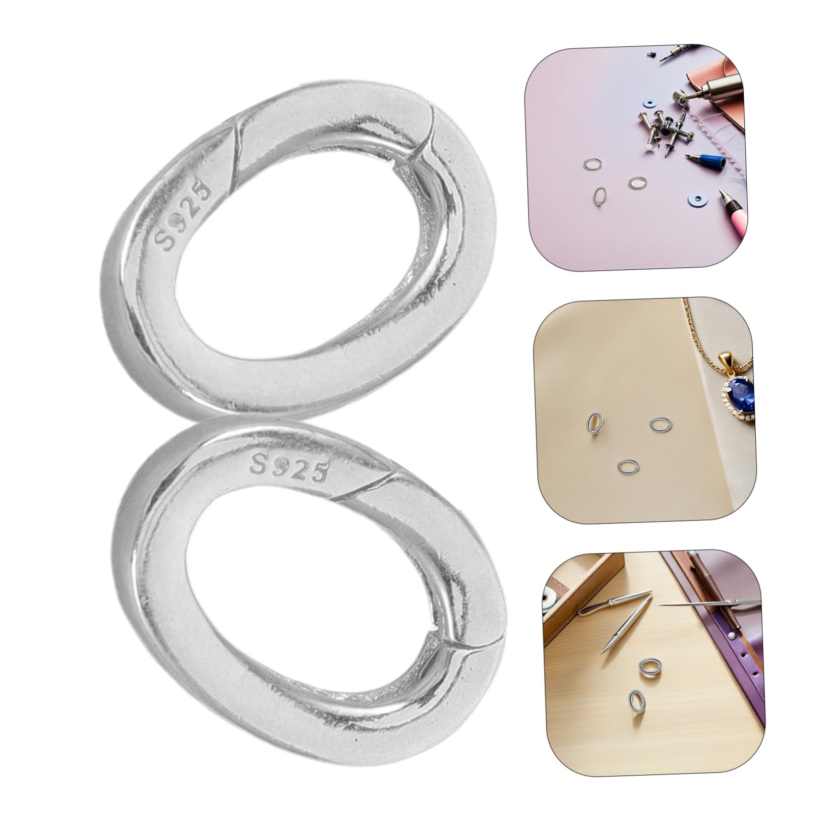 BESTonZON 2piezas Accesorios de Joyería Cierres de Extremo para Collar de Pulsera Conector de Cierre de Joyería para Hacer Joyas Resorte para Enhebrar Joyas Collar Uso para DIY